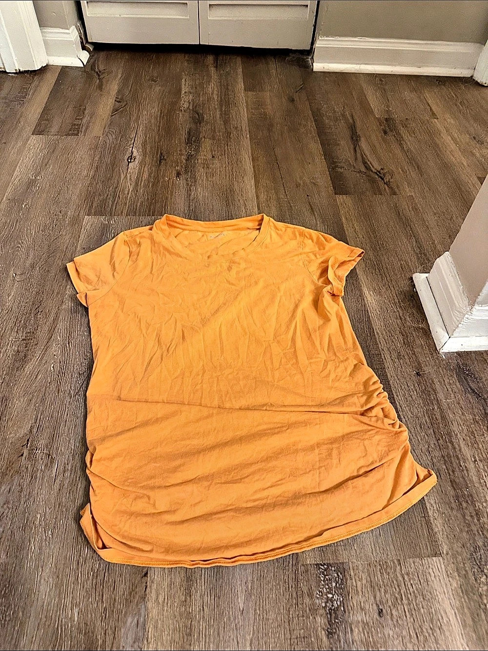 Maternity Old Navy Orange Ruched Short Sleeve Top Large